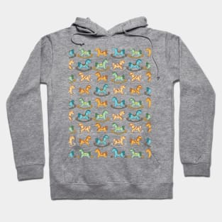 Cute and Adorable Rocking Horse Seamless Pattern Design Hoodie